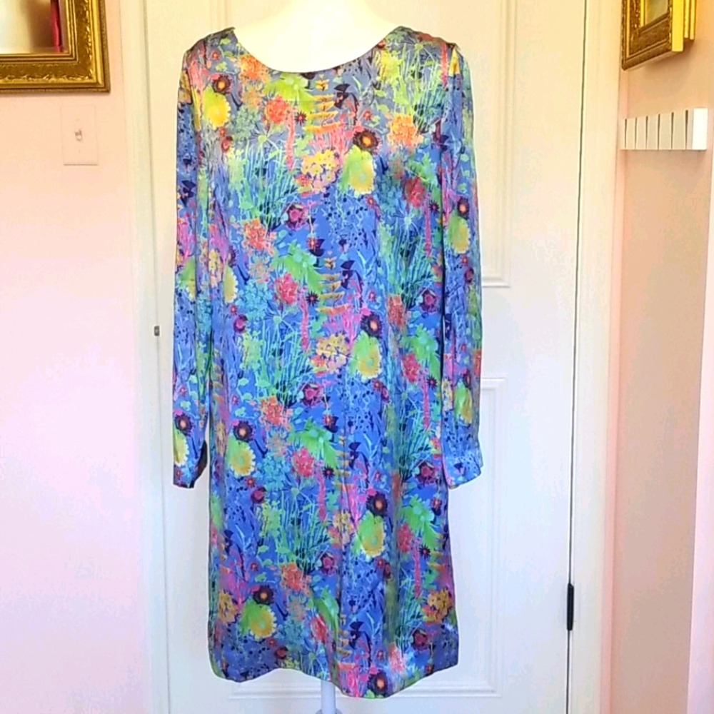 J. PETERMAN floral silk dress